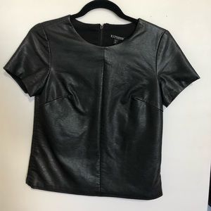 Express Faux Leather Top